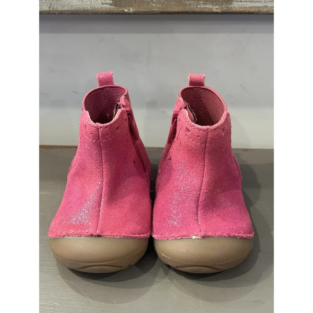 Stride Rite SM Agnes 2.0 Berry Ankle Boots‎ Baby/Toddler Zip Bootie US 3M